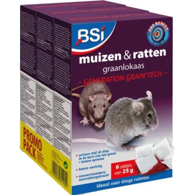 BSI Muizen- En Rattenlokaas Graan PROMOPACK 3 X150 G - Set Van 3 Stuks